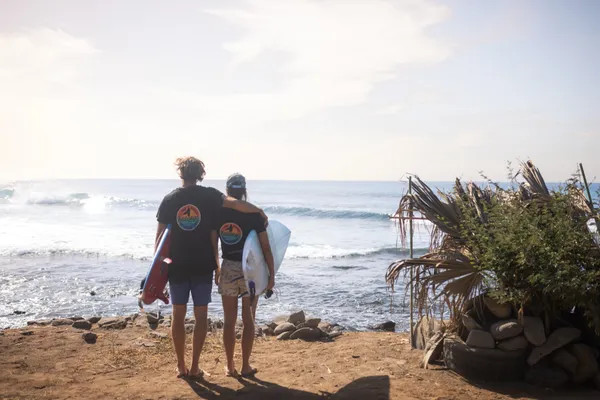 Beginner catching first wave