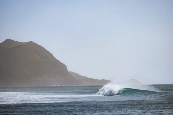 Clean wave with mountain