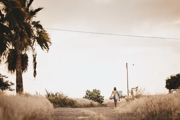 Surfer at golden hour