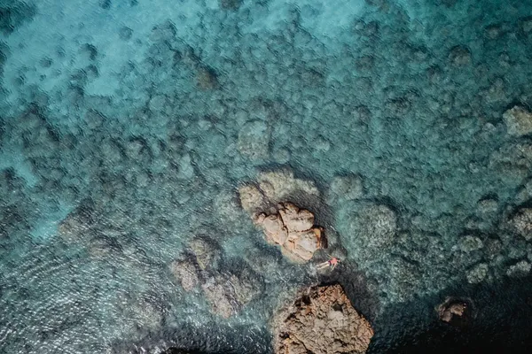 Aerial view of snorkeling area, Tarrafal bay